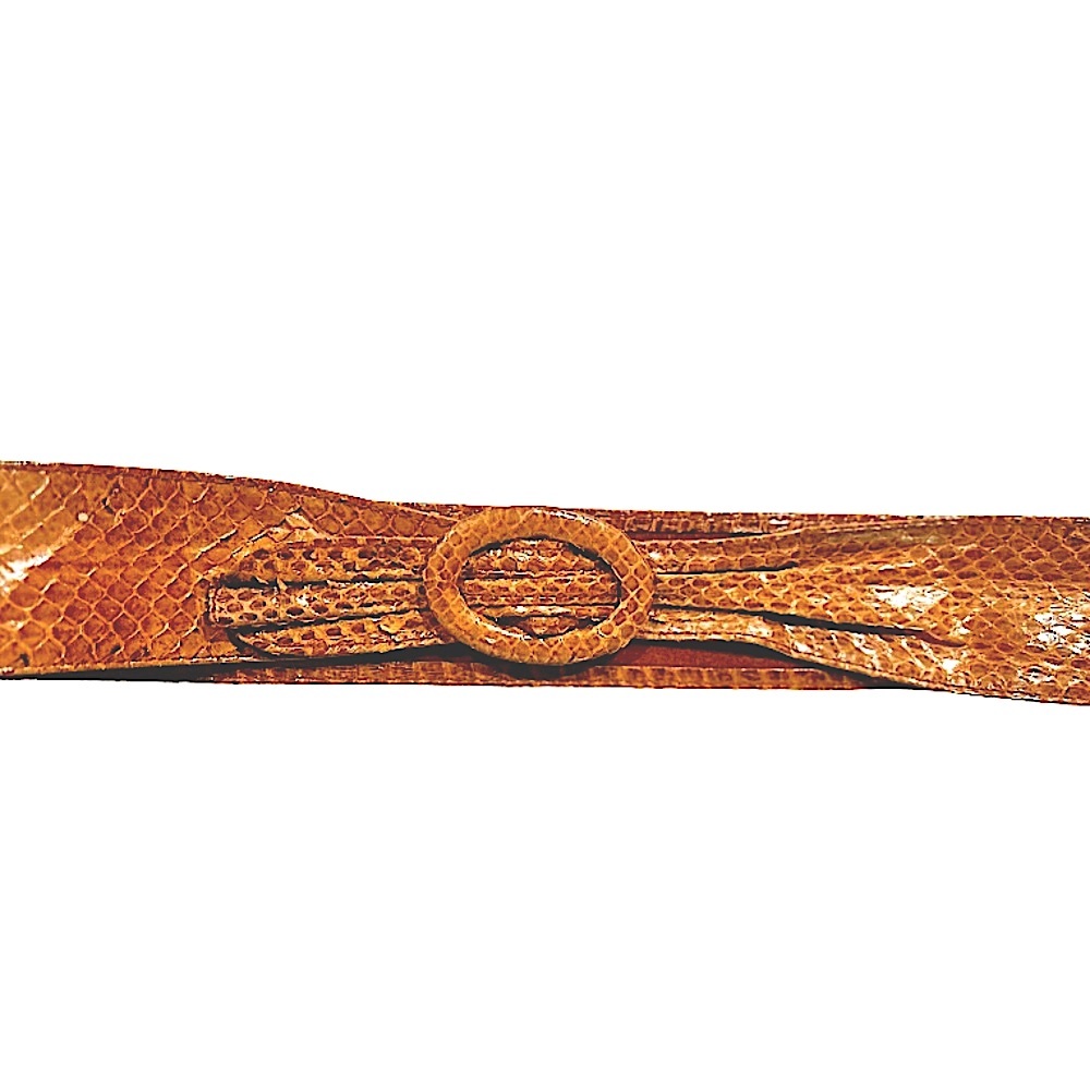 Vintage Brown Snakeskin Belt Size Medium - Large